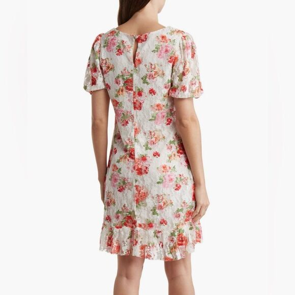 Tash and Sophie square neck floral lace mini dress - Picture 2 of 8